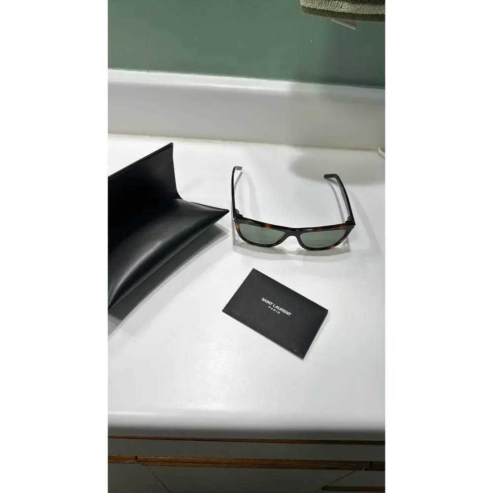 Saint Laurent 58mm Cat Eye Sunglasses Havana Green - Picture 8 of 11